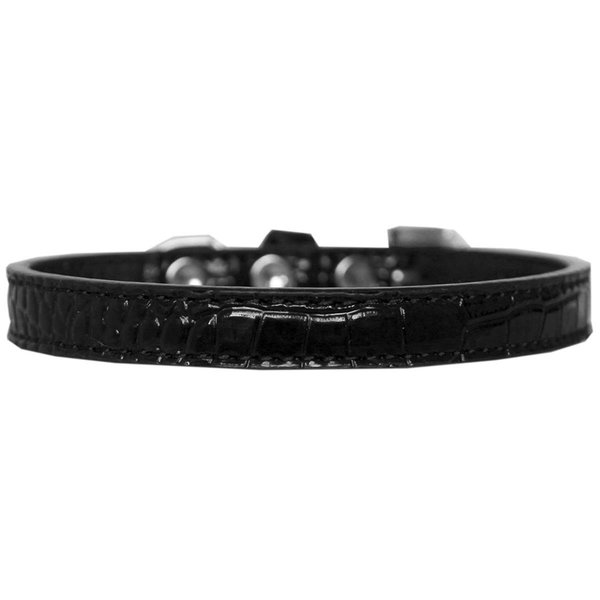 Mirage Pet Products Wichita Plain Croc Dog CollarBlack Size 16 720-02 BKC16